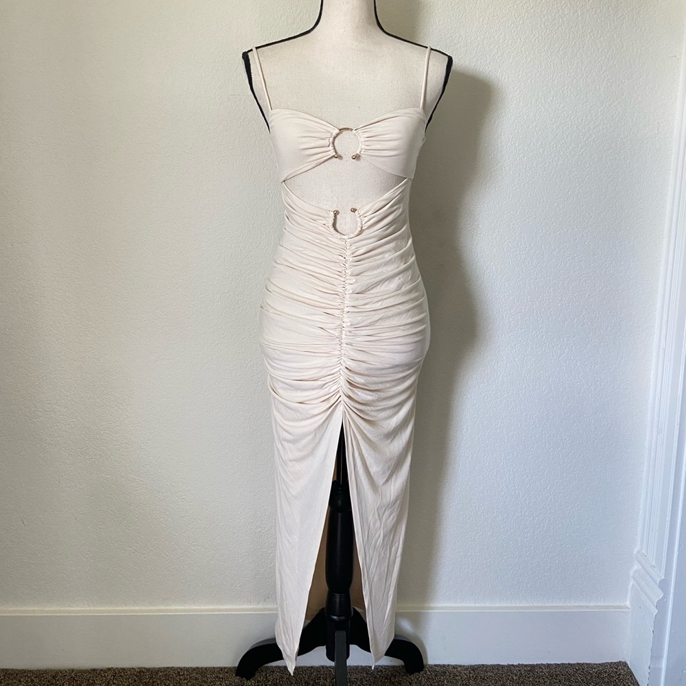 Camila Coelho Yasmeen Midi Dress in Beige XS - Picture 4 of 10